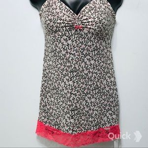 NWT Key Soft Floral Print Lace Trim Sleepwear